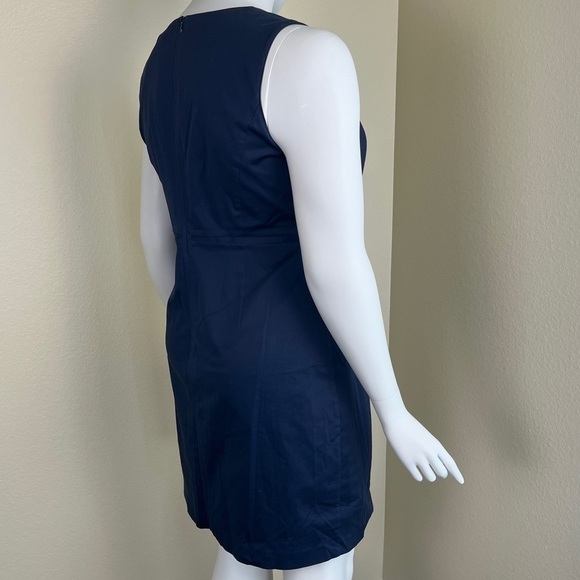 Boden Women’s Size 14 Blue Sleeveless Sheath Mini Dress Cotton Minimalist Office - Picture 8 of 13